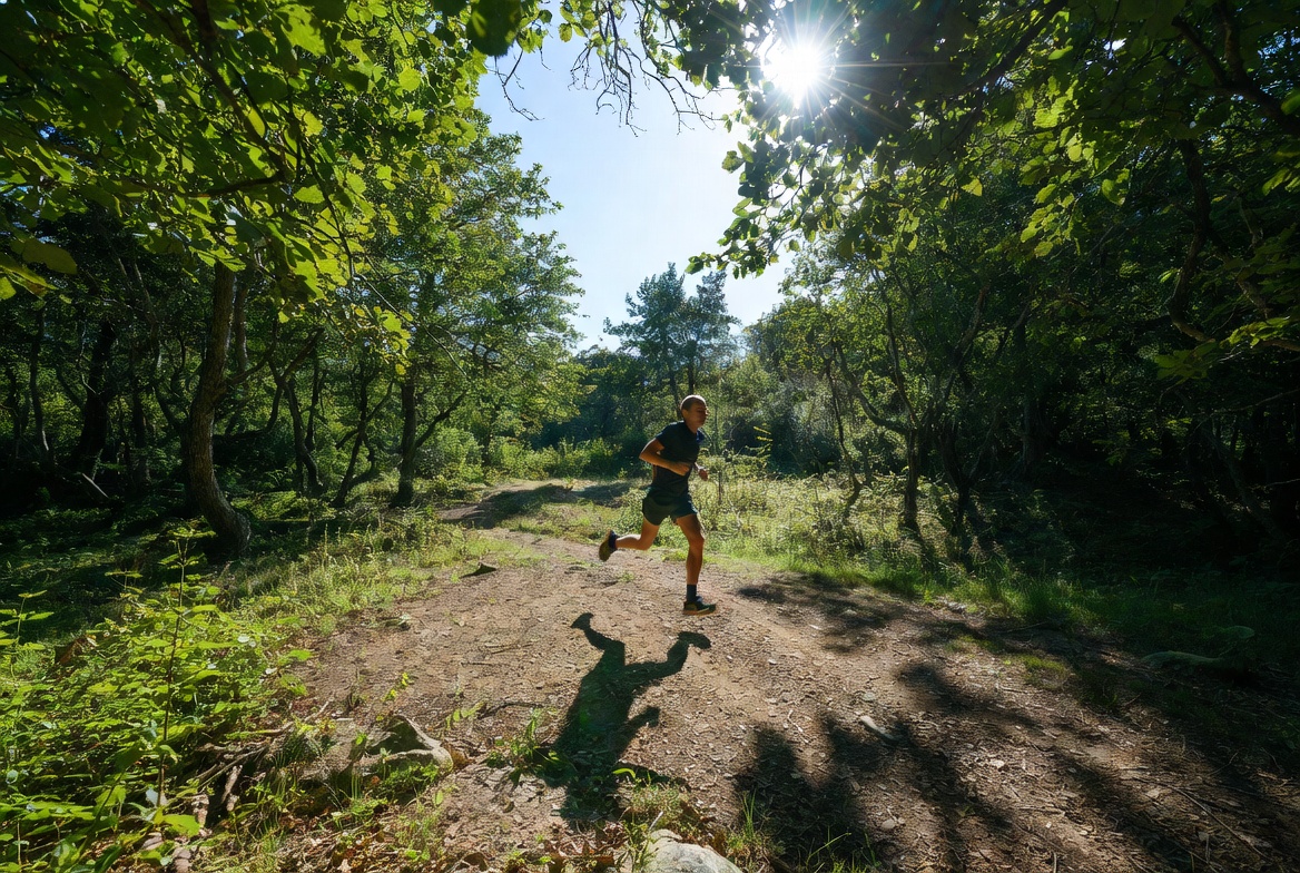 Athlete training outdoors